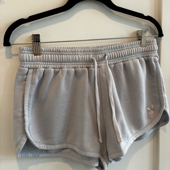 Playboy by Pacsun Bunny Sweat Shorts Light Periwinkle Size Medium Women's - Picture 3 of 10
